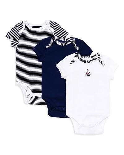 Little Me Boys' Sailboat Bodysuit, 3 Pack - Baby