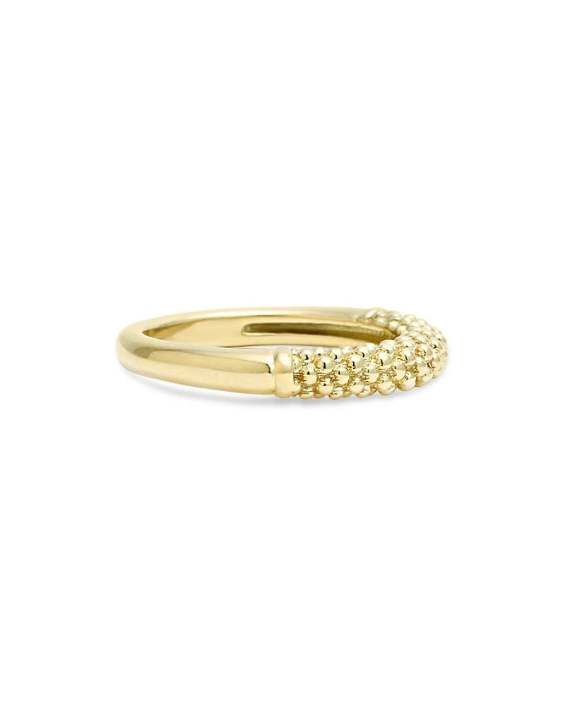 18K Gold Beaded Ring