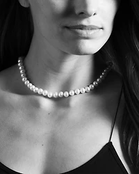 Sterling Silver Luna Cultured Pearl Necklace, 18"
