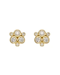 18K Yellow Gold Classic Trio Earrings with Diamonds