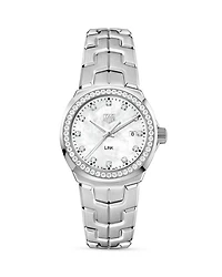 Link Mother-Of-Pearl and Diamond Watch, 32mm