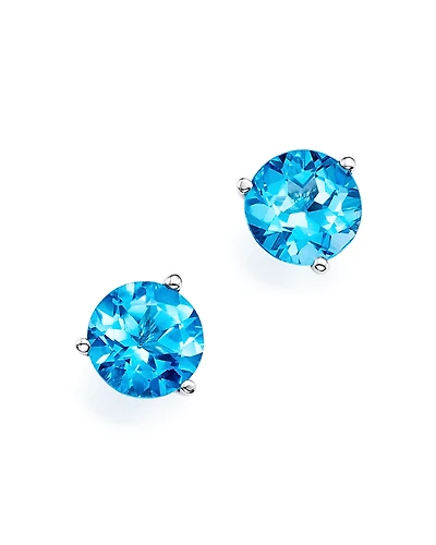 Blue Topaz Stud Earrings