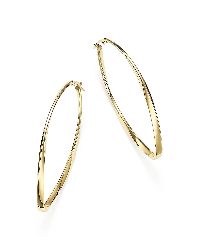 Bloomingdale's Fine Collection 14K Yellow Gold Twisted Oval Hoop Earrings