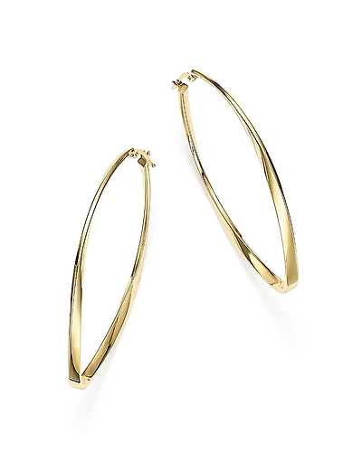 Bloomingdale's Fine Collection 14K Yellow Gold Twisted Oval Hoop Earrings