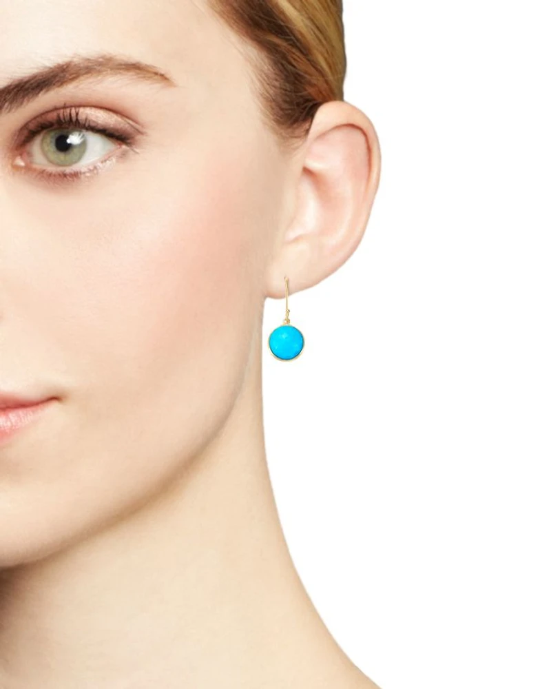 18K Gold Lollipop Earrings in Turquoise