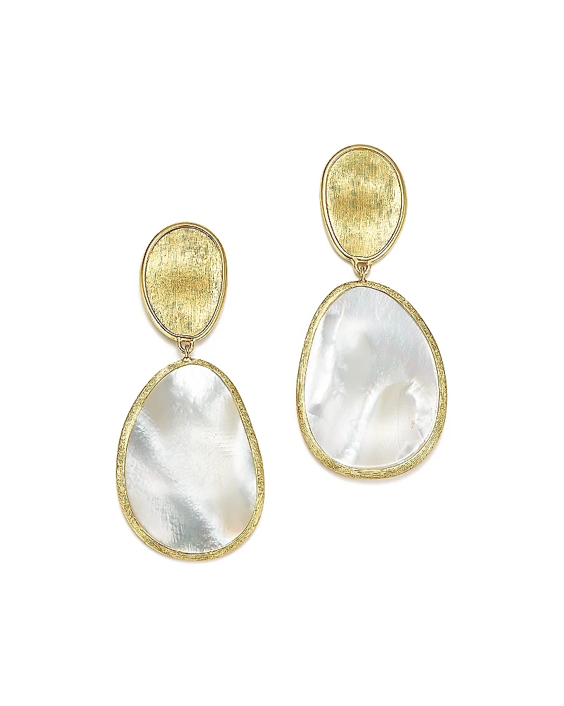Marco Bicego 18K Yellow Gold Lunaria Mother-of-Pearl Two-Drop Earrings