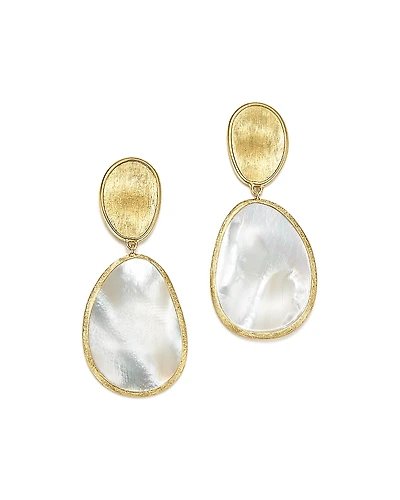 Marco Bicego 18K Yellow Gold Lunaria Mother-of-Pearl Two-Drop Earrings