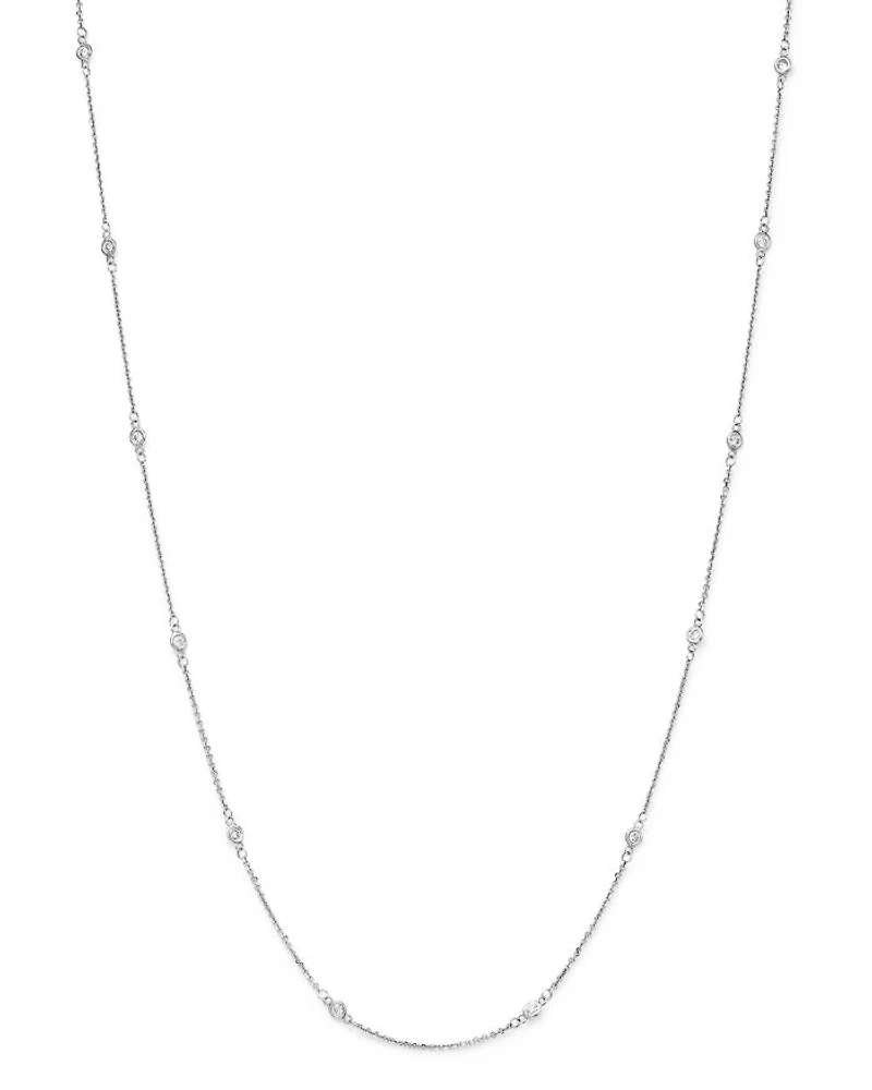 Diamond Station Necklace in 14K Gold