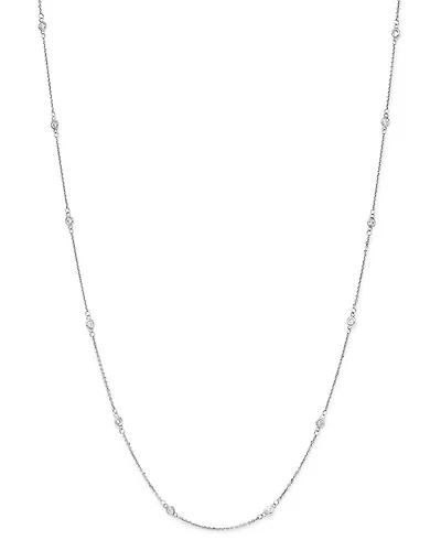 Diamond Station Necklace in 14K Gold