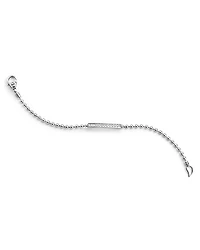 Sterling Silver Caviar Spark Diamond Bar Chain Bracelet