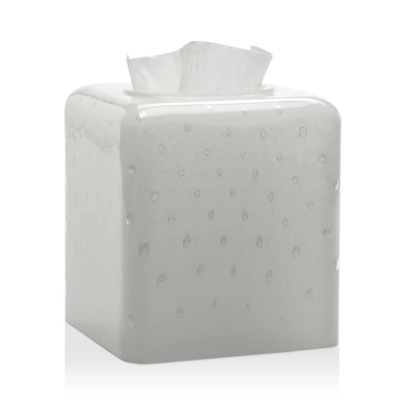 Contessa White Tissue Box Cover