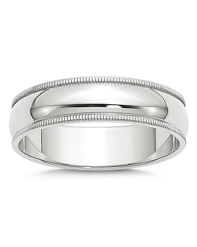 Bloomingdale's Fine Collection Men's 6mm Half Round Milgrain Band