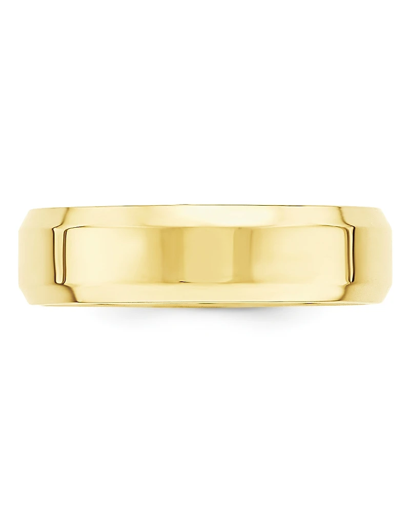 Bloomingdale's Fine Collection Men's 6mm Bevel Edge Comfort Fit Band 14K Yellow Gold
