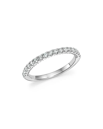 Diamond Band with Beaded Accent in 14K White Gold, 0.35 tcw
