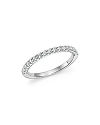 Diamond Band with Beaded Accent in 14K White Gold, 0.35 tcw