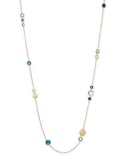 Marco Bicego 18K Yellow Gold Jaipur Mixed Blue Topaz Long Necklace, 34