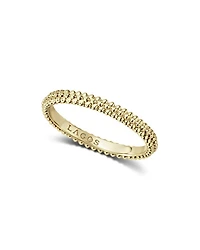 Caviar Gold Collection 18K Triple Beaded Stacking Ring