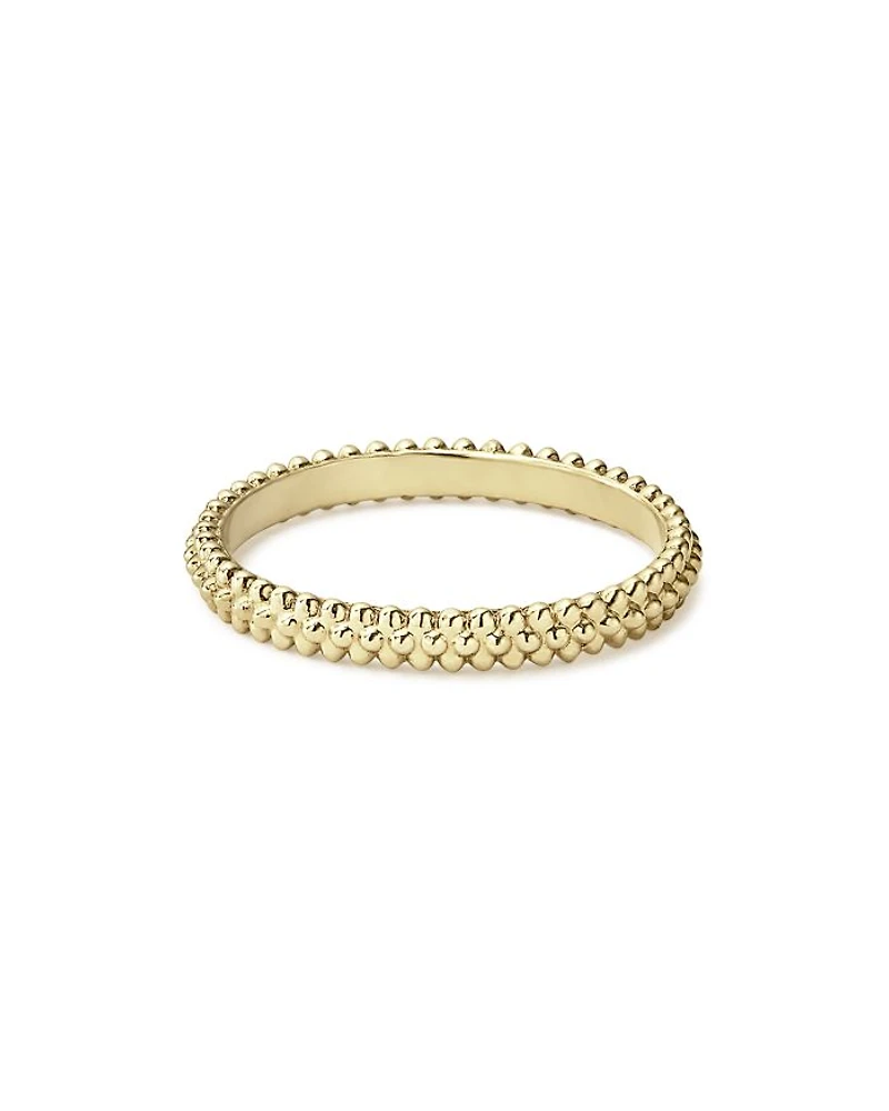 Caviar Gold Collection 18K Triple Beaded Stacking Ring