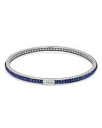 Lagos Sterling Silver Caviar Icon Lapis Beaded Bangle Bracelet