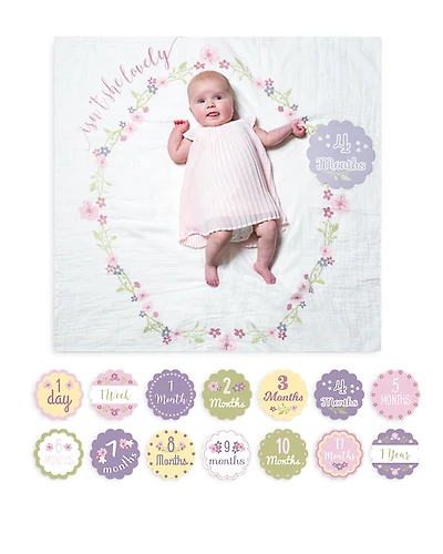 Lulujo Isn't She Lovely Baby Blanket & Age Cards Set