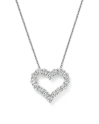 Diamond Heart Pendant Necklace 14K White Gold, 0.25-1.0 tcw