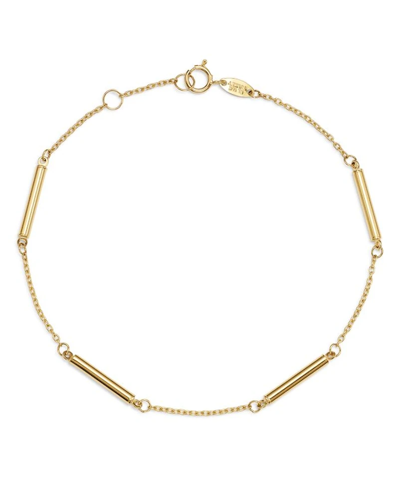 Bar Station Bracelet in 14K Yellow Gold - Exclusive
