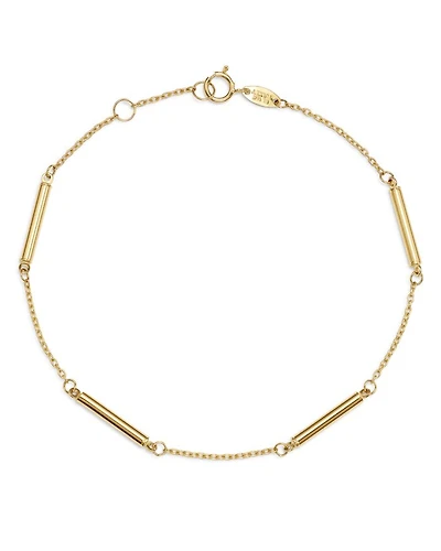 Bar Station Bracelet in 14K Yellow Gold - Exclusive