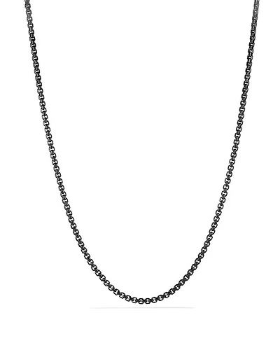Men's Box Chain Necklace Darkened Stainless Steel, 4mm
