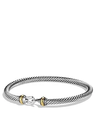 Buckle Classic Cable Bracelet Sterling Silver with 18K Yellow Gold, 4mm