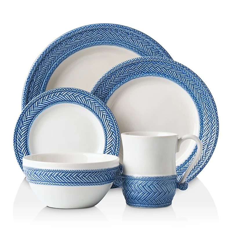 Juliska Le Panier White/Delft 5pc Setting