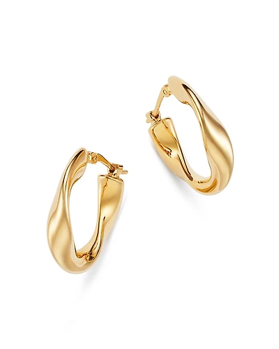 Bloomingdale's Fine Collection Flat Twist Hoop Earrings
