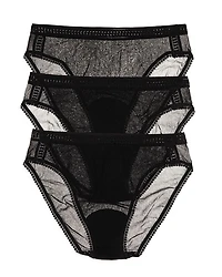 Gossamer Mesh Hip High-Cut Briefs, Set of 3