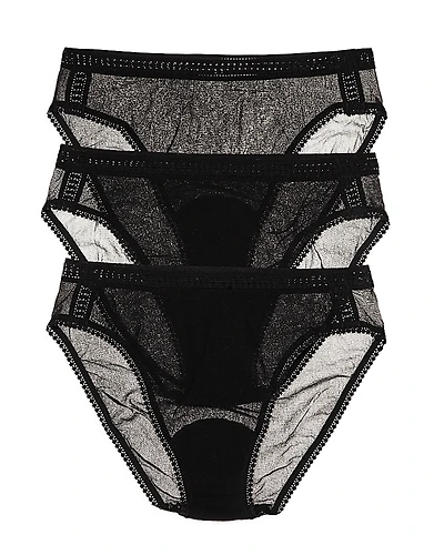 On Gossamer Mesh Hip High-Cut Briefs, Set of 3