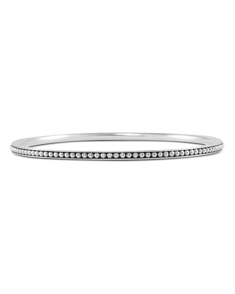 Sterling Silver Caviar Bangle Bracelet