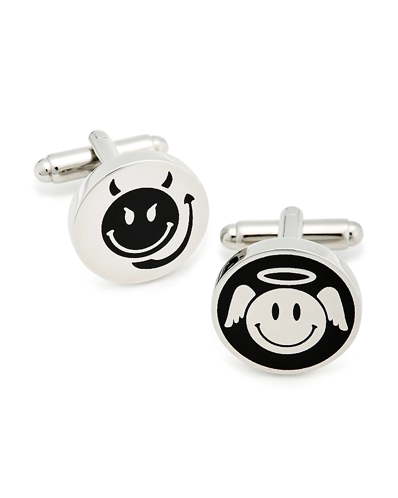 Link Up Angel & Devil Smiley Face Cufflinks