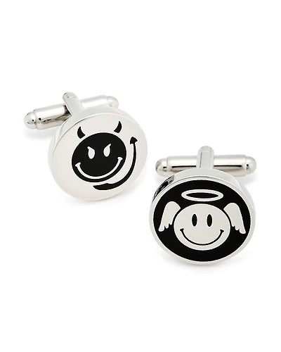 Link Up Angel & Devil Smiley Face Cufflinks