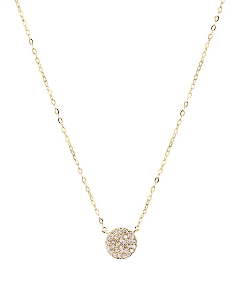 Small Circle Pendant Necklace, 14"