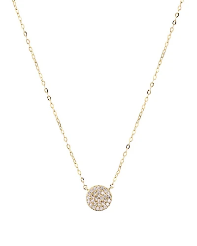 Small Circle Pendant Necklace, 14"