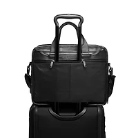 Alpha 3 Leather Expandable Organizer Laptop Brief