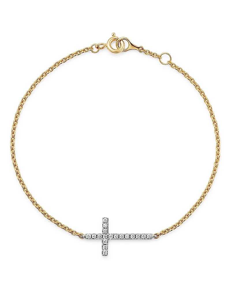 Bloomingdale's Fine Collection Diamond Cross Bracelet