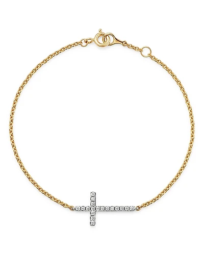 Bloomingdale's Fine Collection Diamond Cross Bracelet
