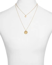 Layered Disc Pendant Necklace, 16"-22" - Exclusive