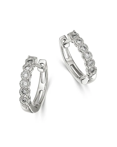 Bloomingdale's Fine Collection Diamond Milgrain Huggie Hoop Earrings