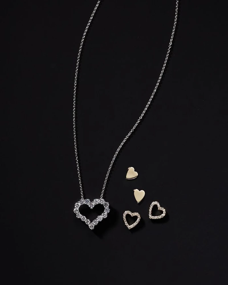 Diamond Heart Pendant Necklace 14K White Gold, 0.25-1.0 tcw