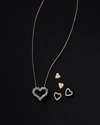 Diamond Heart Pendant Necklace 14K White Gold, 0.25-1.0 tcw