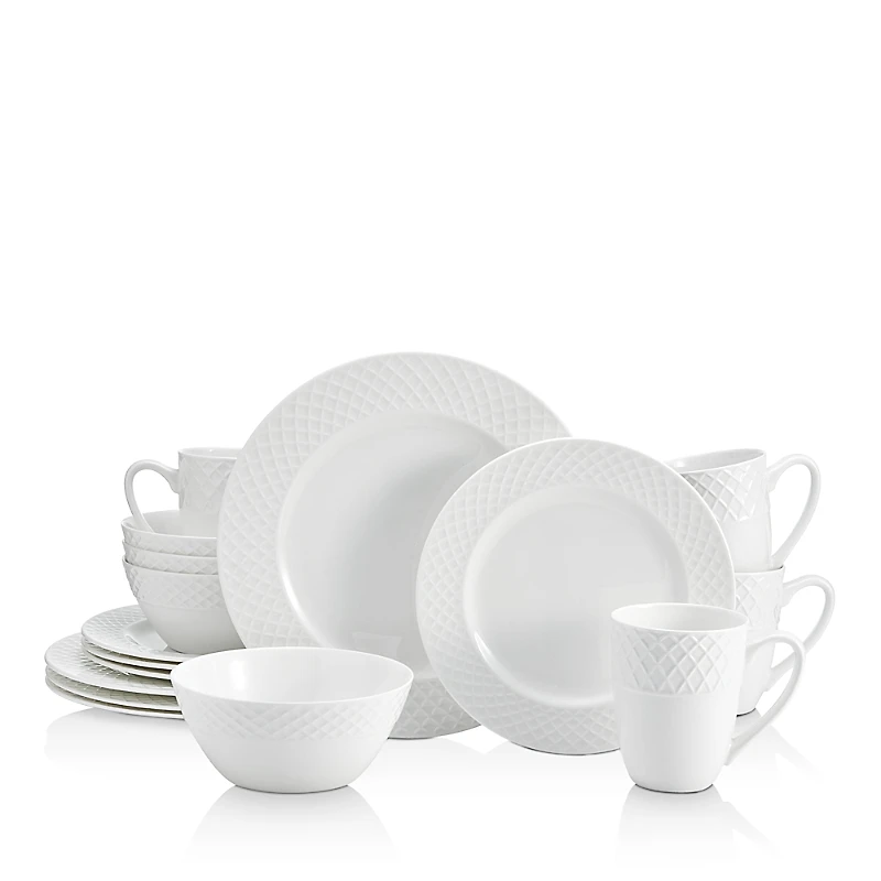 Mikasa Trellis White 16-Piece Dinnerware Set