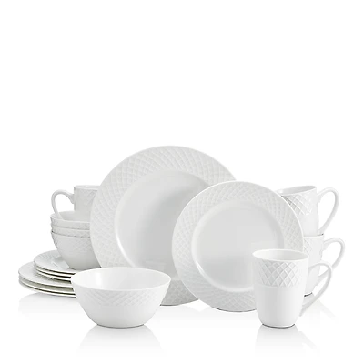 Mikasa Trellis White 16-Piece Dinnerware Set