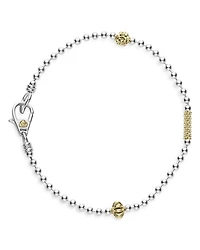 18K Yellow Gold & Sterling Silver Caviar Icon Beaded Bracelet
