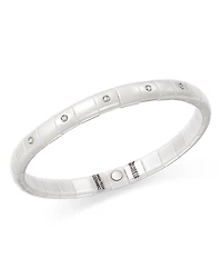 Roberto Demeglio 18K White Gold & White Ceramic Pura Stretch Bracelet with Diamonds
