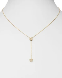 Diamond Heart Y Necklace in 14K Yellow Gold, 0.25 tcw